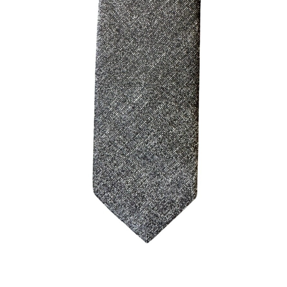 Cat & Jack Boys Gray Heather Zipper Tie S/M Linen Blend Formal Necktie